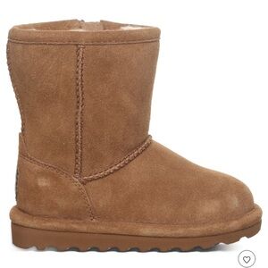 BEARPAW Elle Toddler Hickory Size 8 | Kid's Slip-On Boot with Zipper